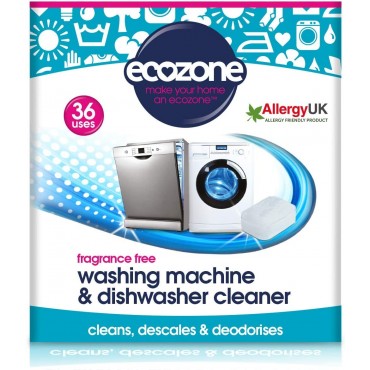 Ecozone Washing Machine & Dishwasher Cleaner Fragrance Free - 36 Tablets
